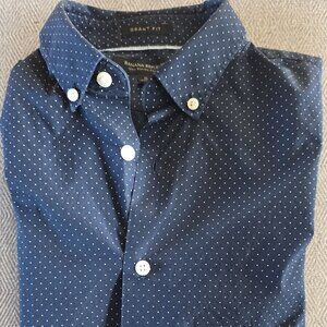 Banana Republic Grant Fit  Blue Button Down Long Sleeve Dress Shirt Size Small
